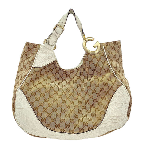 GUCCI Charlotte G logo Tote Bag beige WS30668
