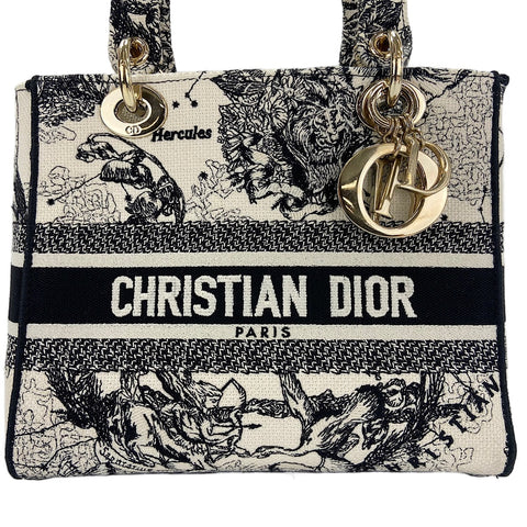 Christian Dior Lady Dior Medium Embroidered, 2-Way Handbag black WS30673
