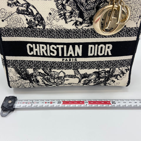 Christian Dior Lady Dior Medium Embroidered, 2-Way Handbag black WS30673