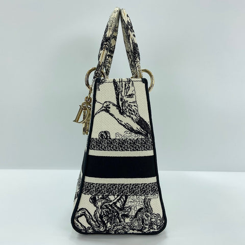 Christian Dior Lady Dior Medium Embroidered, 2-Way Handbag black WS30673