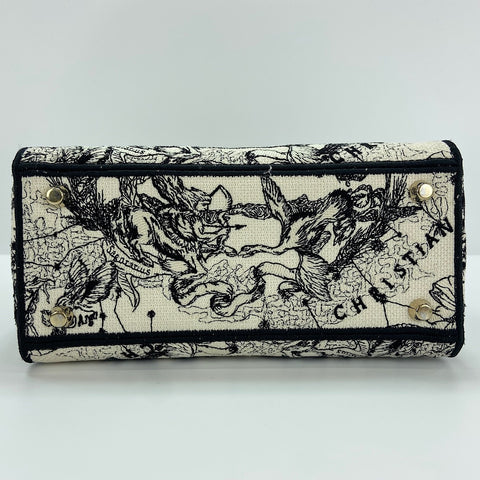 Christian Dior Lady Dior Medium Embroidered, 2-Way Handbag black WS30673