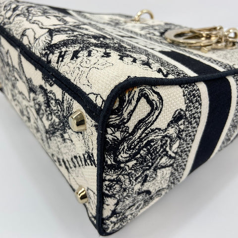 Christian Dior Lady Dior Medium Embroidered, 2-Way Handbag black WS30673