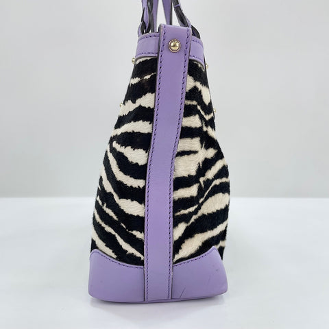 GUCCI Zebra Pattern Handbag purple WS30691