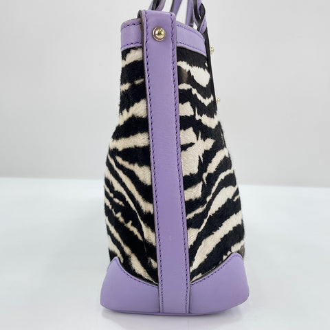 GUCCI Zebra Pattern Handbag purple WS30691
