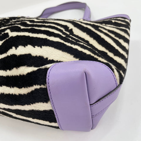 GUCCI Zebra Pattern Handbag purple WS30691