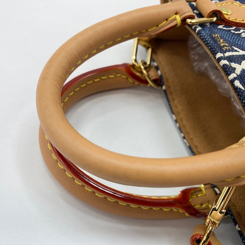 LOUIS VUITTON Petite Sac Plat 1854 Handbag Navy WS30700