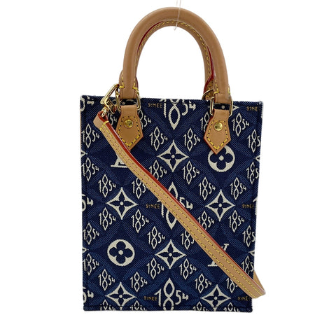 LOUIS VUITTON Petite Sac Plat 1854 Handbag Navy WS30700