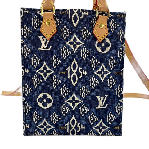 LOUIS VUITTON Petite Sac Plat 1854 Handbag Navy WS30700