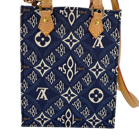 LOUIS VUITTON Petite Sac Plat 1854 Handbag Navy WS30700