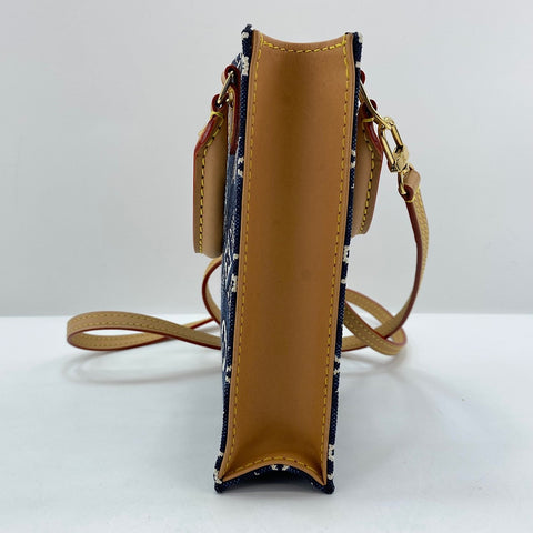 LOUIS VUITTON Petite Sac Plat 1854 Handbag Navy WS30700