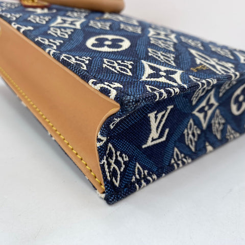 LOUIS VUITTON Petite Sac Plat 1854 Handbag Navy WS30700