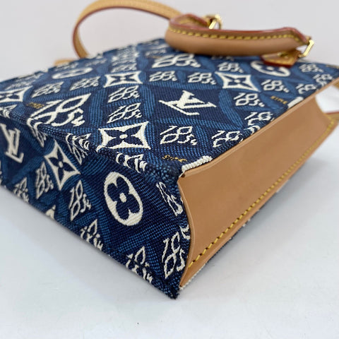 LOUIS VUITTON Petite Sac Plat 1854 Handbag Navy WS30700