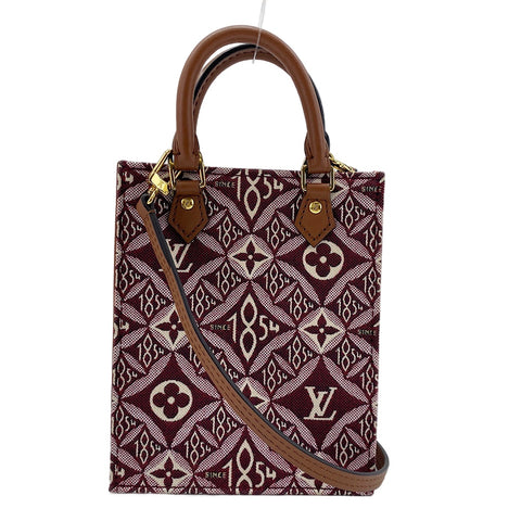 LOUIS VUITTON Petite Sac Plat 1854 Handbag wine-red WS30701