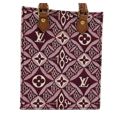 LOUIS VUITTON Petite Sac Plat 1854 Handbag wine-red WS30701