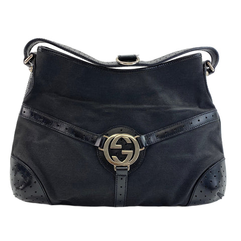GUCCI Interlocking G Shoulder Bag black WS30712