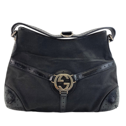 GUCCI Interlocking G Shoulder Bag black WS30712