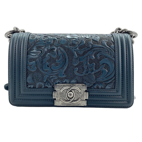CHANEL Boy Chanel Small Shoulder Bag blue WS30723