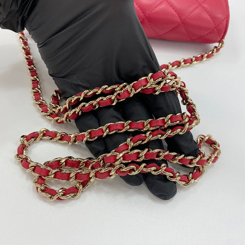 CHANEL Mini Matelassé Shoulder Bag Red WS30735
