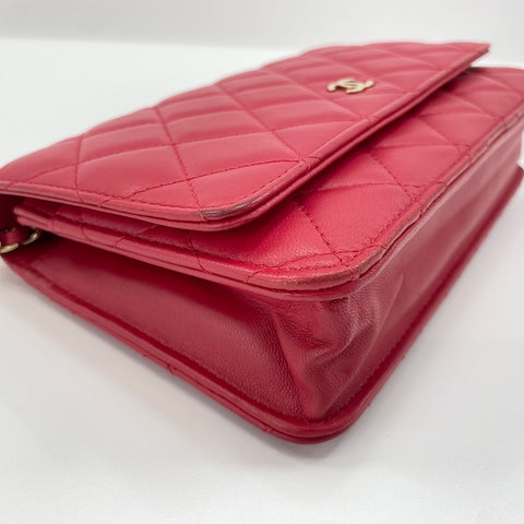 CHANEL Mini Matelassé Shoulder Bag Red WS30735