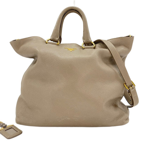 PRADA 2WAY Tote Bag beige WS30740