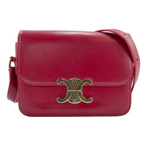CELINE Triomphe Shoulder Bag Red WS30743