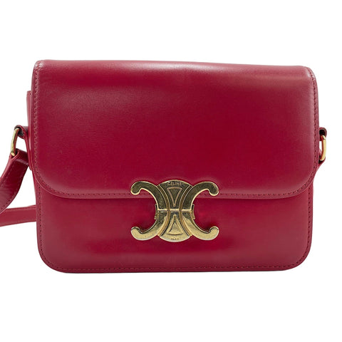 CELINE Triomphe Shoulder Bag Red WS30743