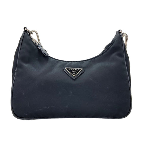 PRADA Triangle logo Shoulder Bag black WS30747