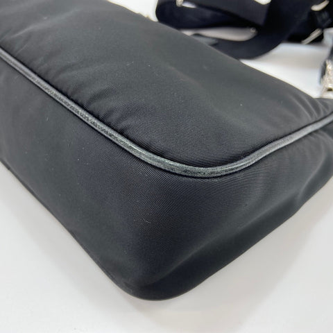 PRADA Triangle logo Shoulder Bag black WS30747