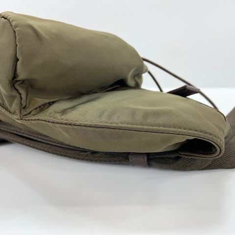 PRADA Triangle logo body bag green WS30748