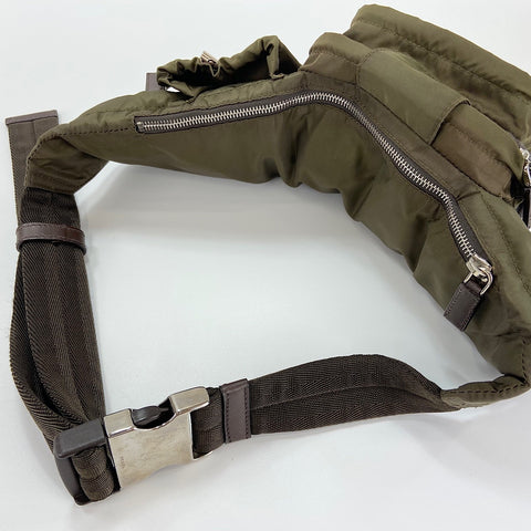 PRADA Triangle logo body bag green WS30748