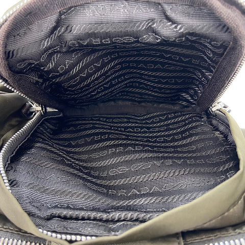 PRADA Triangle logo body bag green WS30748