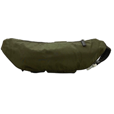 PRADA Triangle logo body bag green WS30748