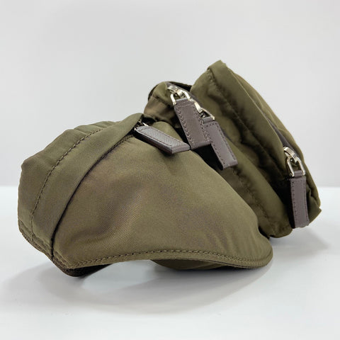 PRADA Triangle logo body bag green WS30748