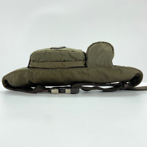 PRADA Triangle logo body bag green WS30748