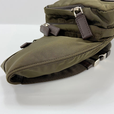 PRADA Triangle logo body bag green WS30748