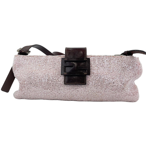 FENDI beads Shoulder Bag pink WS30754