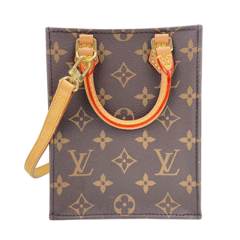 LOUIS VUITTON Petite Sac Plat Mini Shoulder Bag Brown WS30755