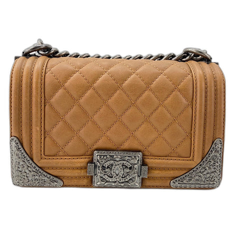 CHANEL Boy Chanel Shoulder Bag Brown WS30765