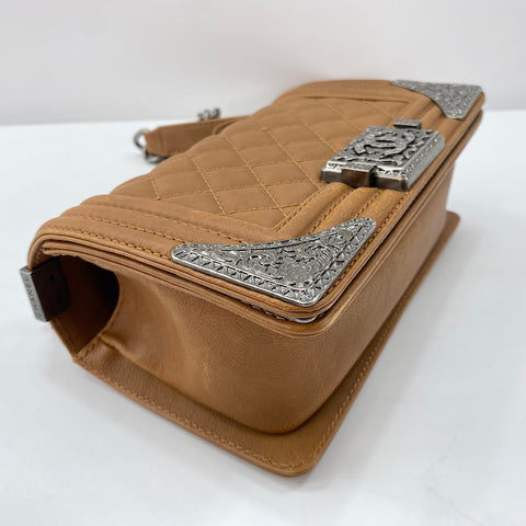 CHANEL Boy Chanel Shoulder Bag Brown WS30765