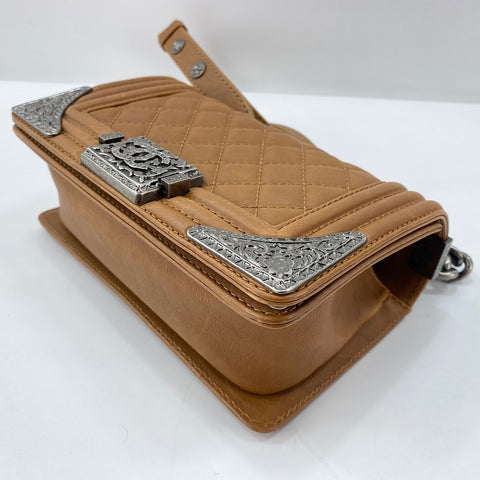 CHANEL Boy Chanel Shoulder Bag Brown WS30765
