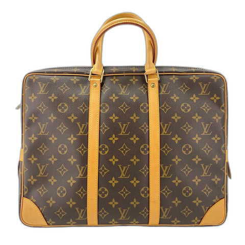 LOUIS VUITTON Port Document Voyage Handbag Brown WS30768