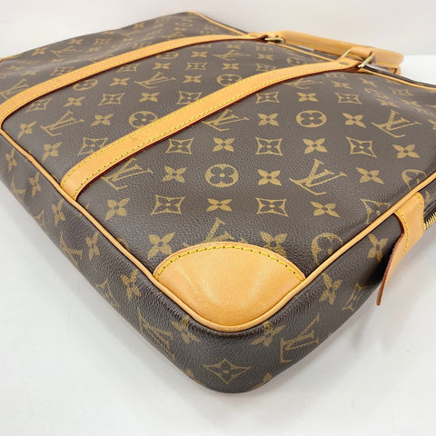 LOUIS VUITTON Port Document Voyage Handbag Brown WS30768