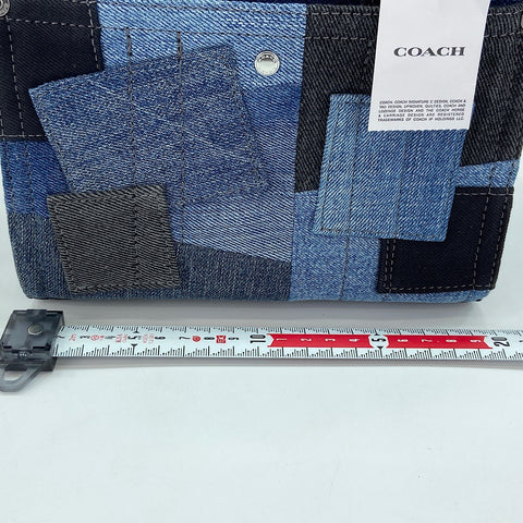 COACH Denim Patchwork 2-Way Handbag Navy WS30834
