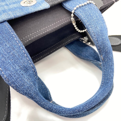 COACH Denim Patchwork 2-Way Tote Bag Navy WS30835
