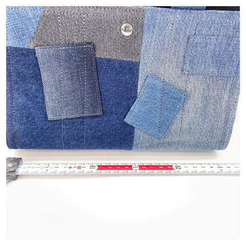 COACH Denim Patchwork 2-Way Tote Bag Navy WS30835