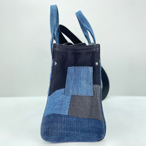 COACH Denim Patchwork 2-Way Tote Bag Navy WS30835