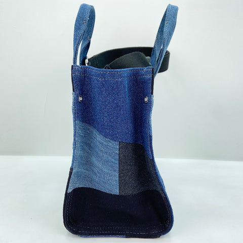 COACH Denim Patchwork 2-Way Tote Bag Navy WS30835