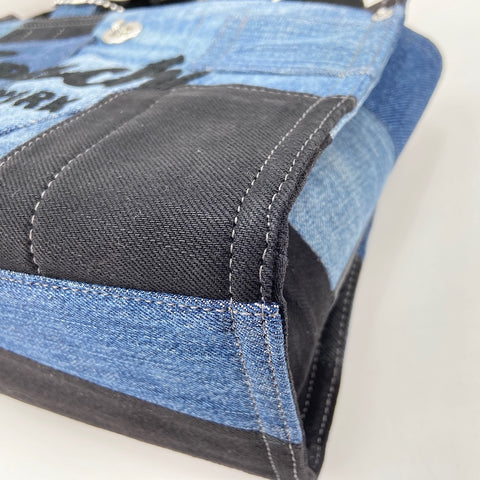 COACH Denim Patchwork 2-Way Tote Bag Navy WS30835
