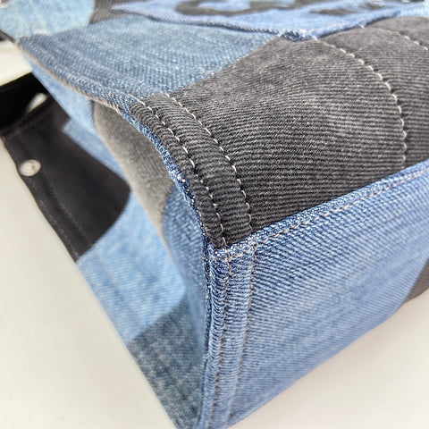 COACH Denim Patchwork 2-Way Tote Bag Navy WS30835