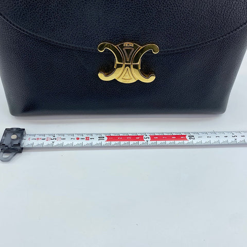 CELINE Triomphe 2WAY Sac à main avec poignée supérieure noir WS30847
